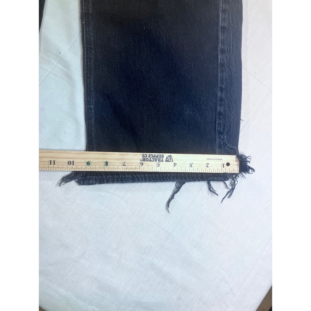 American Eagle Super High Rise Baggy Wide Leg Ankle Jeans Faded Black Strigid 00 - Picture 6 of 10